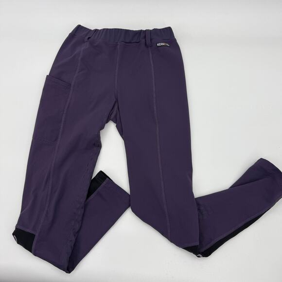 KERRITS Girls Patch Pocket Riding Tight Girls XL Purple Pull On Pants Equestrian - Picture 1 of 7
